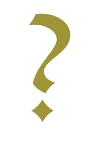 Question Mark in Lucida Blackletter gold, created by author