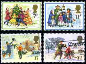 Vintage British Christmas stamps copyright ecliff6 iStock_000004773594