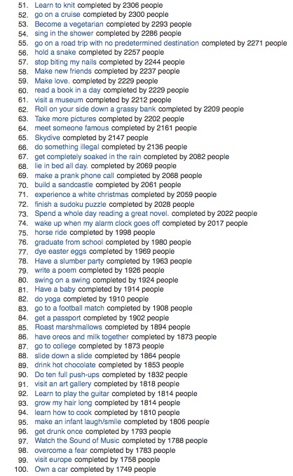 43 Things Popular Complete Goals 51-100 43 Things Popular Complete Goals 51-100