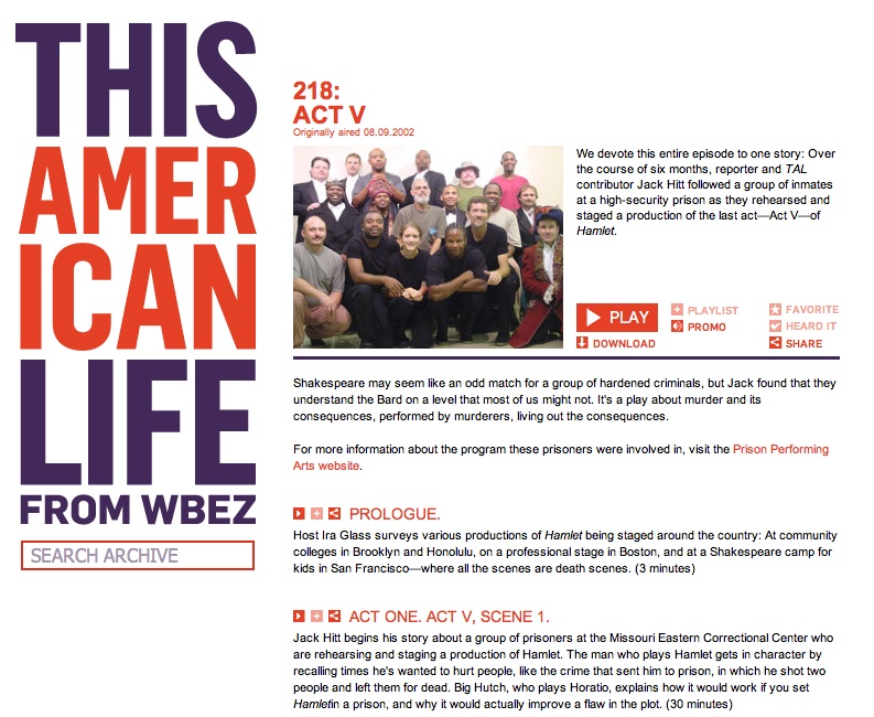 This American Life Hamlet in Prison, screenshot